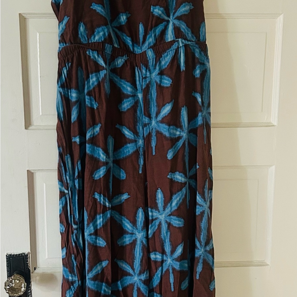 Brown and Blue Floral Jumpsuit
